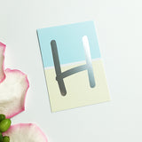 Mini-Kärtchen "H" - Silber & Pastell