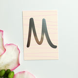 Mini-Kärtchen "M" - Silber & Pastell
