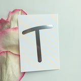 Mini-Kärtchen "T" - Silber & Pastell