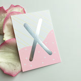 Mini-Kärtchen "X" - Silber & Pastell