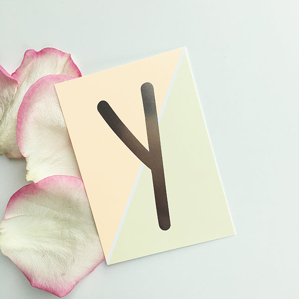 Mini-Kärtchen "Y" - Silber & Pastell