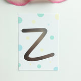 Mini-Kärtchen "Z" - Silber & Pastell