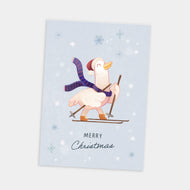 Postkarte Weihnachten Gans
