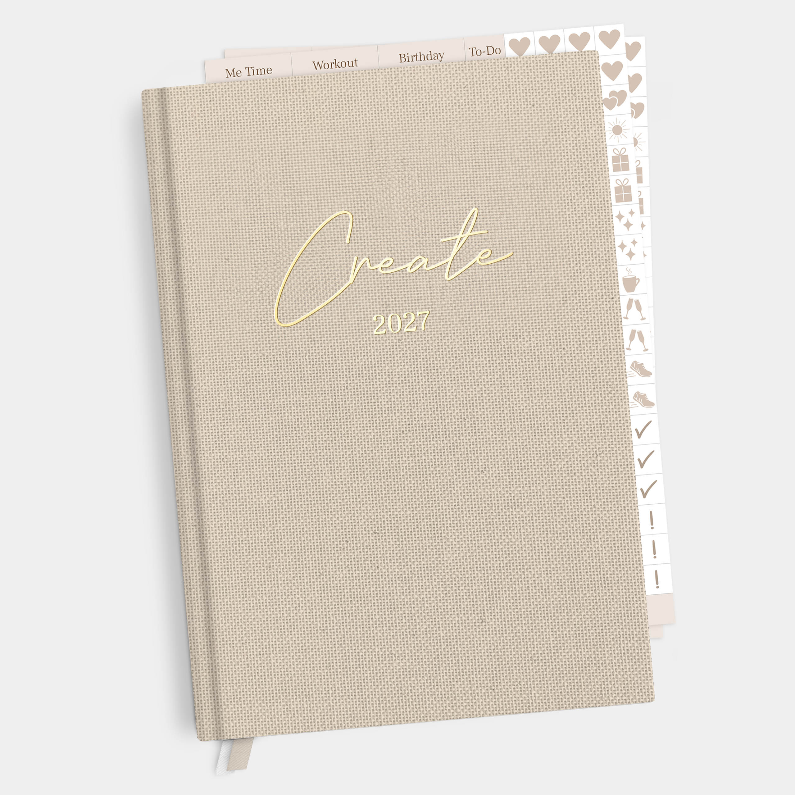 Planer Buchkalender 2027 Linnen Beige