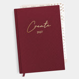 Planer Buchkalender 2027 Bordeaux Red
