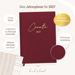 Planer Buchkalender 2027 Bordeaux Red
