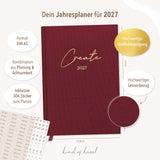 Planer Buchkalender 2027 Bordeaux Red