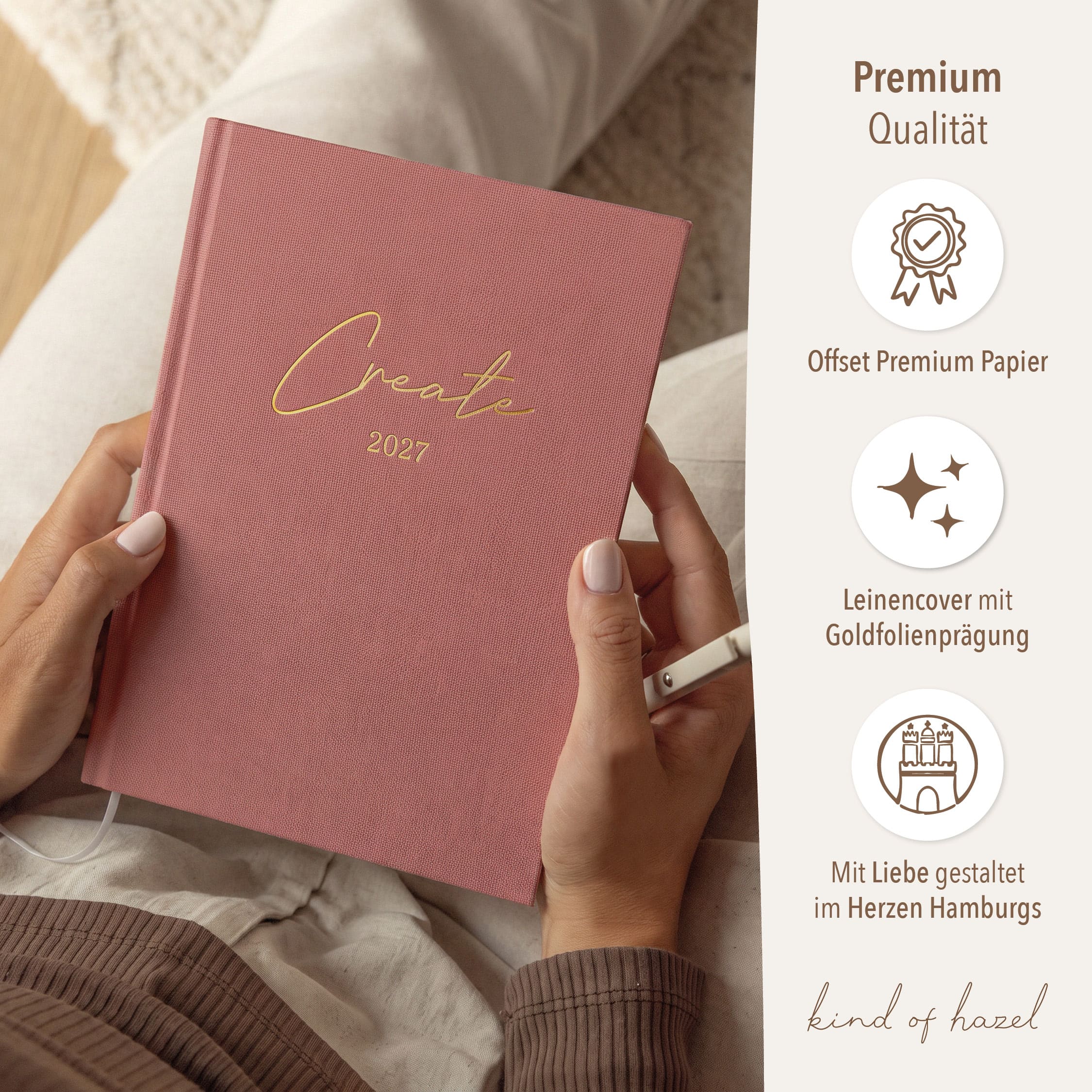 Planer Buchkalender 2027 Rose