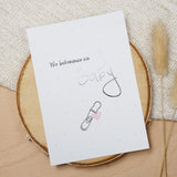 Postkarte Silber "Wir bekommen ein Baby"