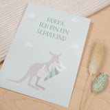 Postkarte "Hurra, ich bin ein Schulkind" Mint