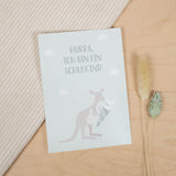 Postkarte "Hurra, ich bin ein Schulkind" Mint