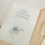 Postkarte "Hurra, ich bin ein Schulkind" Natur