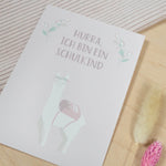 Postkarte "Hurra, ich bin ein Schulkind" Rosa