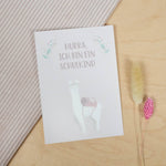 Postkarte "Hurra, ich bin ein Schulkind" Rosa