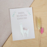 Postkarte "Hurra, ich bin ein Schulkind" Rosa