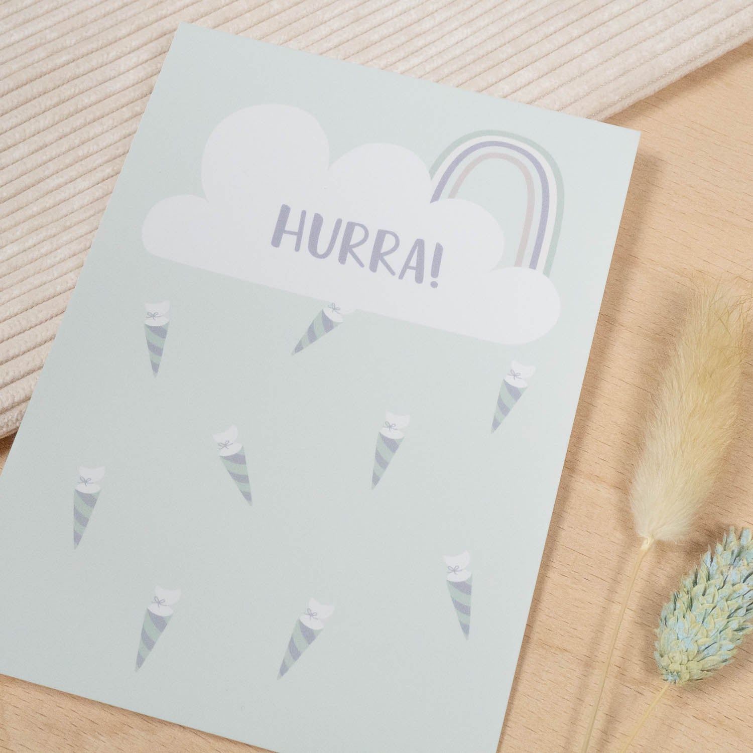 Postkarte "Hurra" Mint