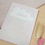 Postkarte "Hurra" Rosa
