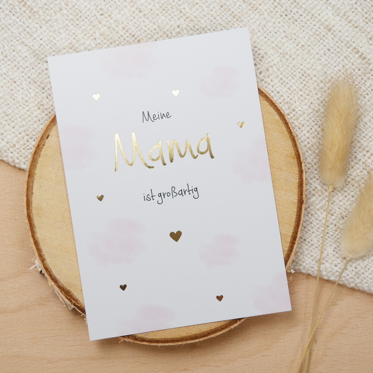 Postkarte Gold "Meine Mama ist großartig"