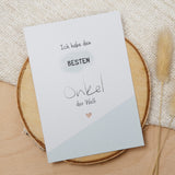 Postkarte Silber "Bester Onkel"