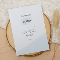 Postkarte Silber "Bester Onkel"