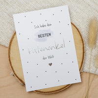 Postkarte Silber "Bester Patenonkel"