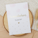 Postkarte Gold "Schwesterherz"