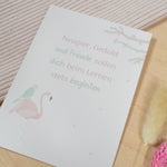 Postkarte Spruch Rosa