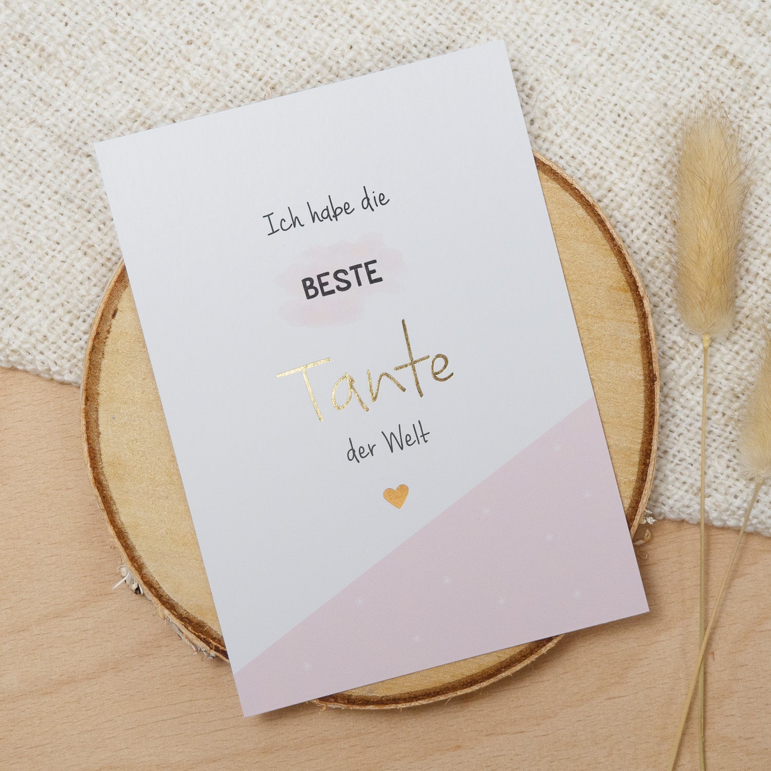 Postkarte Gold "Beste Tante"