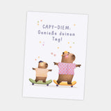 Postkarte Tiere Capybara zum Verschenken