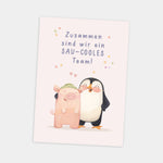 Postkarte Schwein zum Verschenken