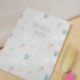 Postkarte "Du bist toll" Rosa