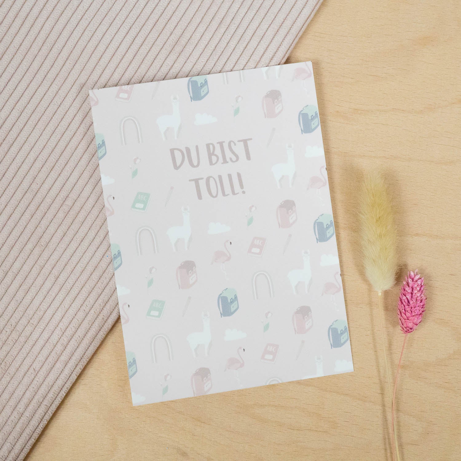 Postkarte "Du bist toll" Rosa