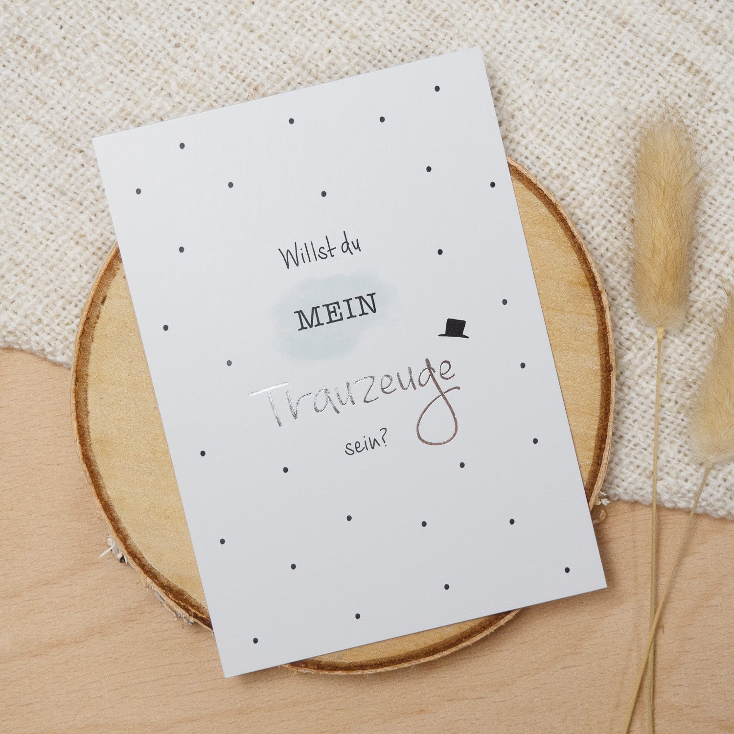 Postkarte Silber "Willst du mein Trauzeuge sein"