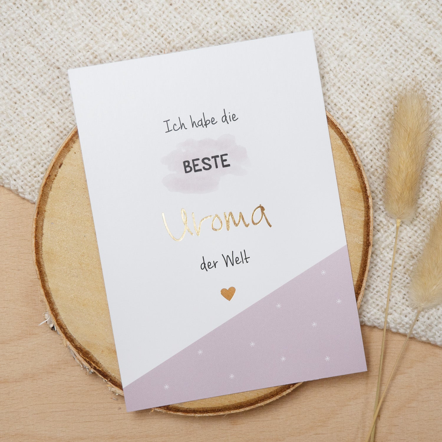 Postkarte Gold "Beste Uroma"