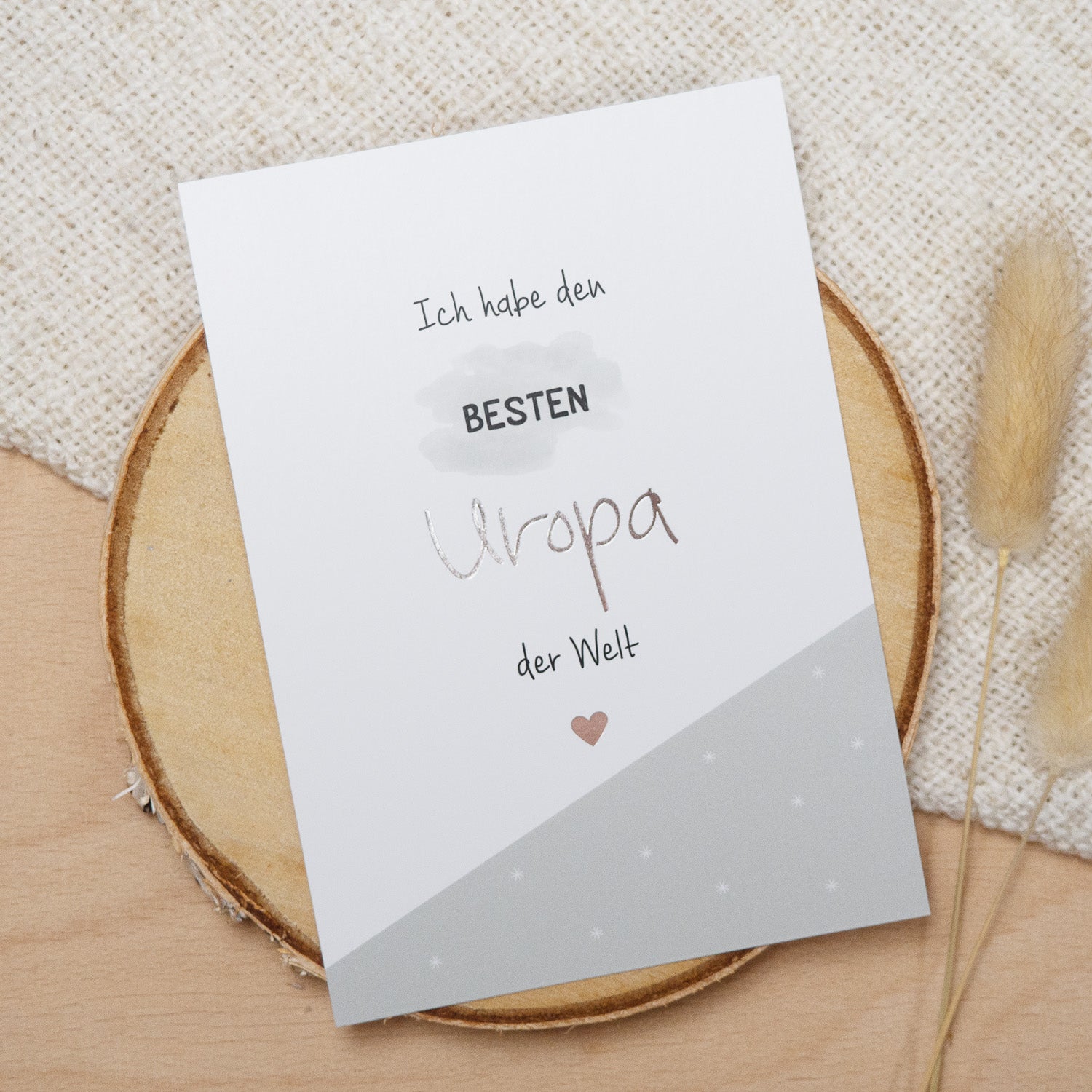 Postkarte Silber "Bester Uropa"