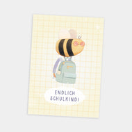 Postkarte Einschulung Biene