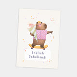 Postkarte Einschulung Capybara
