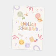 Postkarte Einschulung Smileys