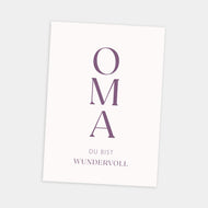 Postkarte Family "Oma - du bist wundervoll"