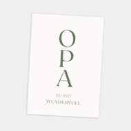 Postkarte Family "Opa - du bist wundervoll"