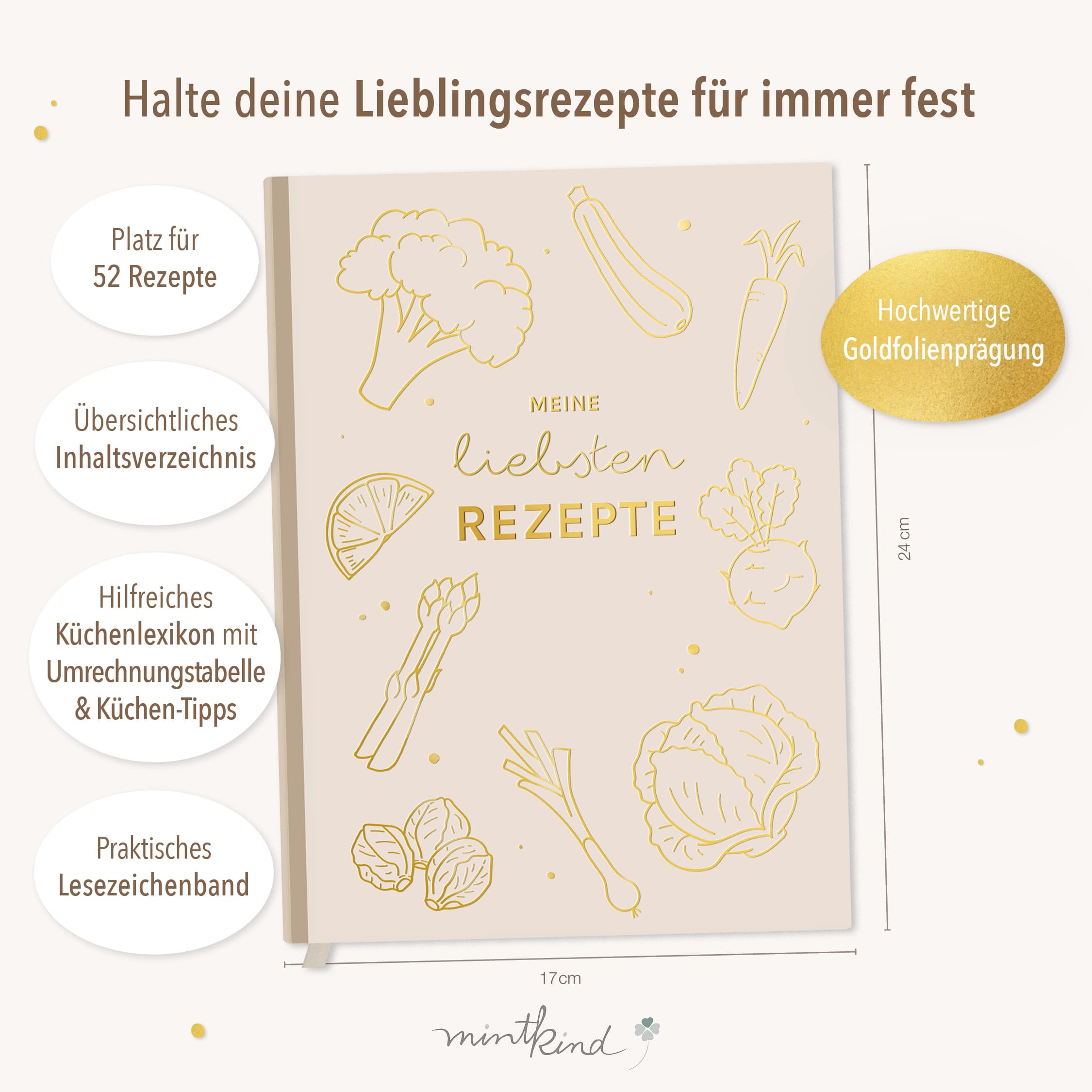 Rezeptbuch zum selber schreiben beige