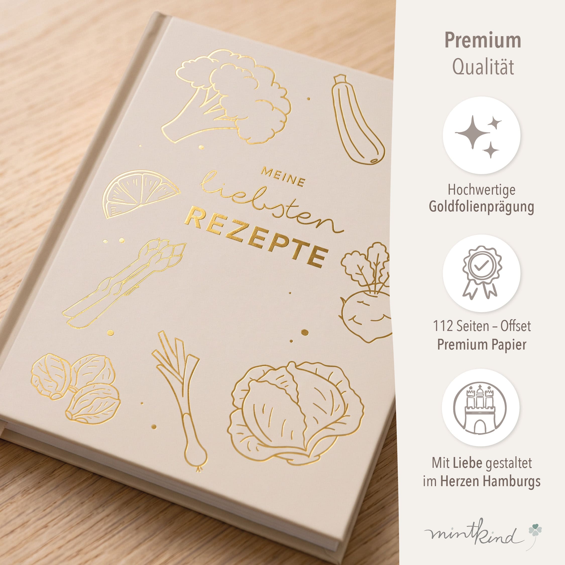 Rezeptbuch zum selber schreiben beige