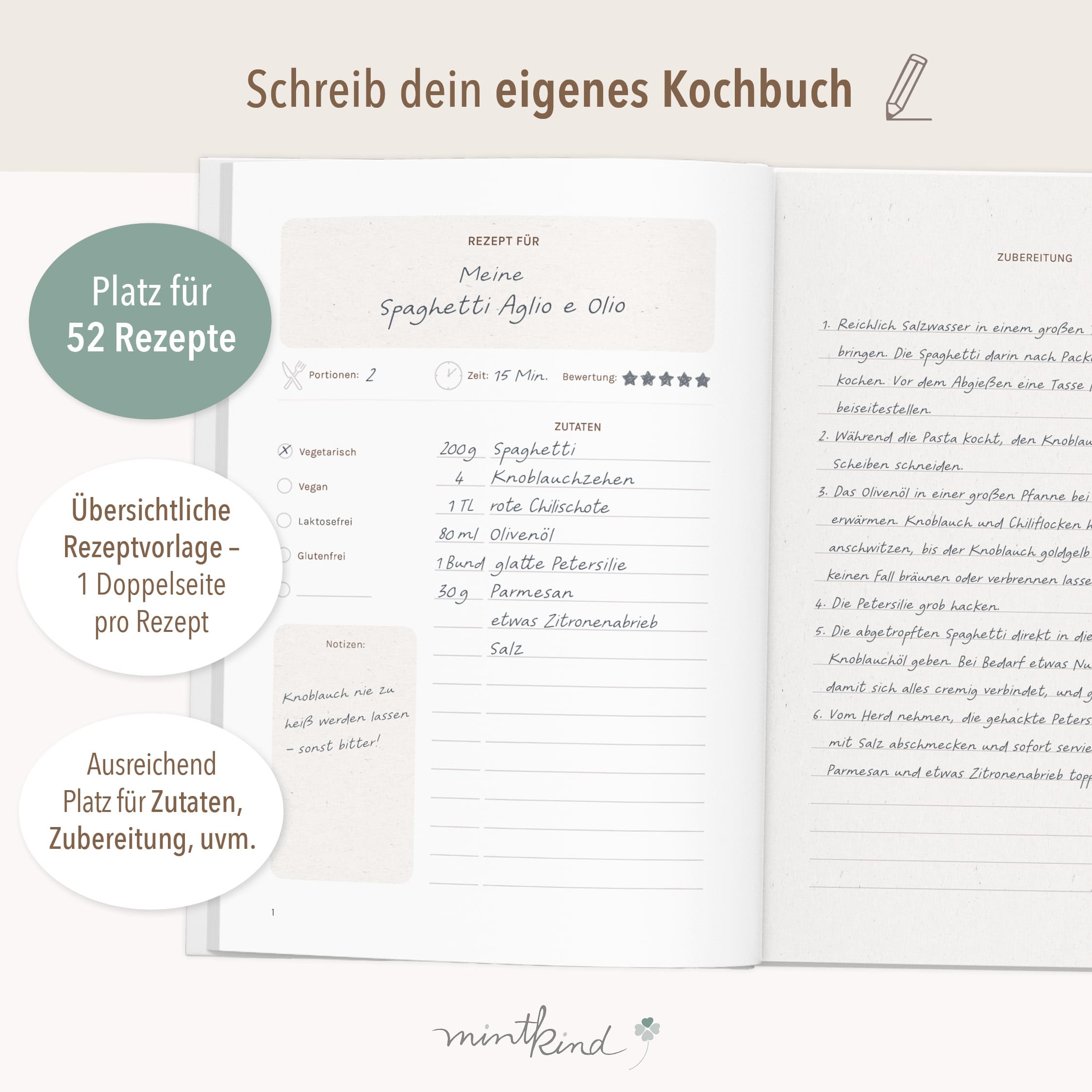 Rezeptbuch zum selber schreiben salbei