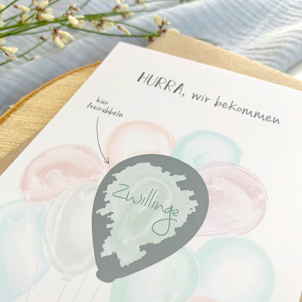 Rubbelkarte "Wir bekommen Zwillinge"