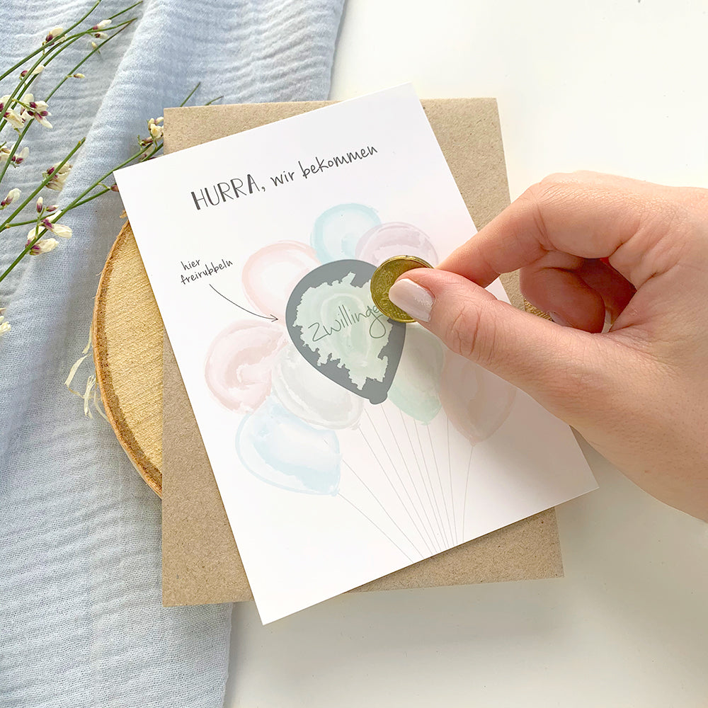 Rubbelkarte "Wir bekommen Zwillinge"
