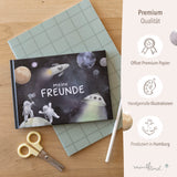 Freundebuch im Weltall-Design Blau