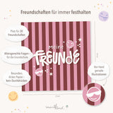 Schulfreundebuch Streifen Rot