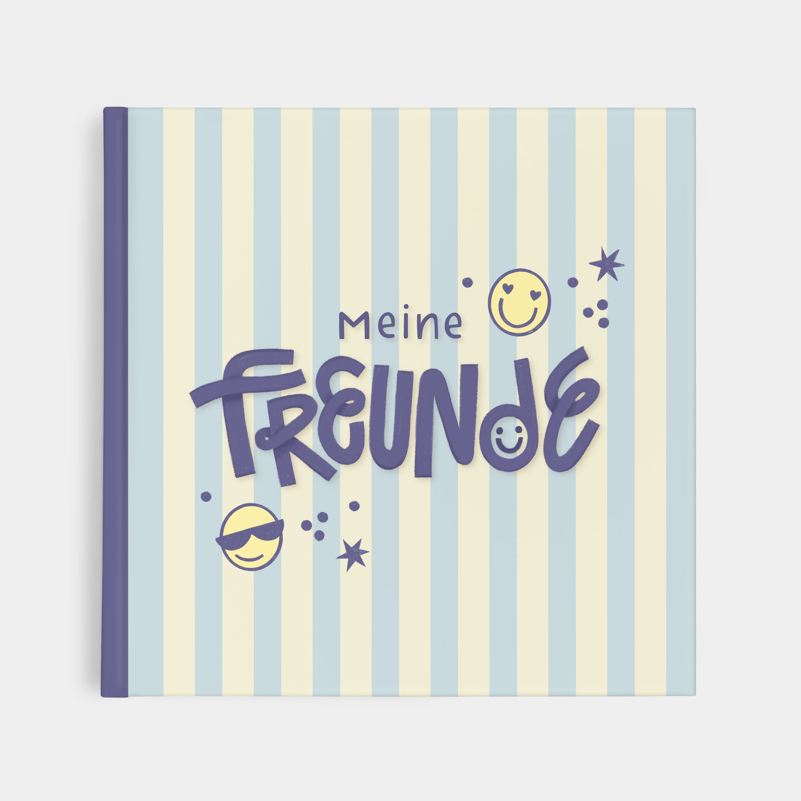 Schulfreundebuch Streifen Blau