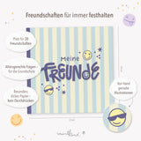 Schulfreundebuch Streifen Blau