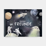 Freundebuch im Weltall-Design Blau